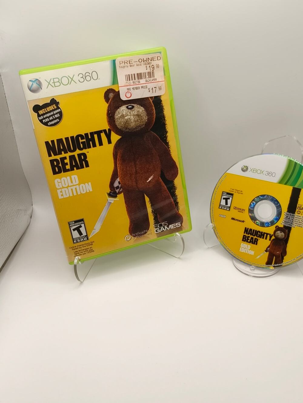 Naughty Bear Gold Edition Xbox 360 Case + Disc